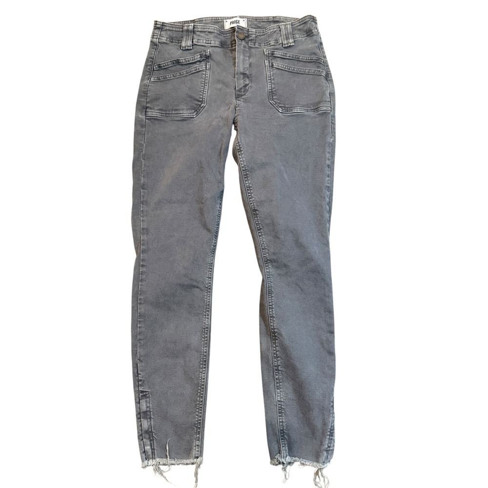 PAIGE Hoxton‎ Ankle Gray Skinny Jeans Women's Size 29 Distressed Hem Flaw